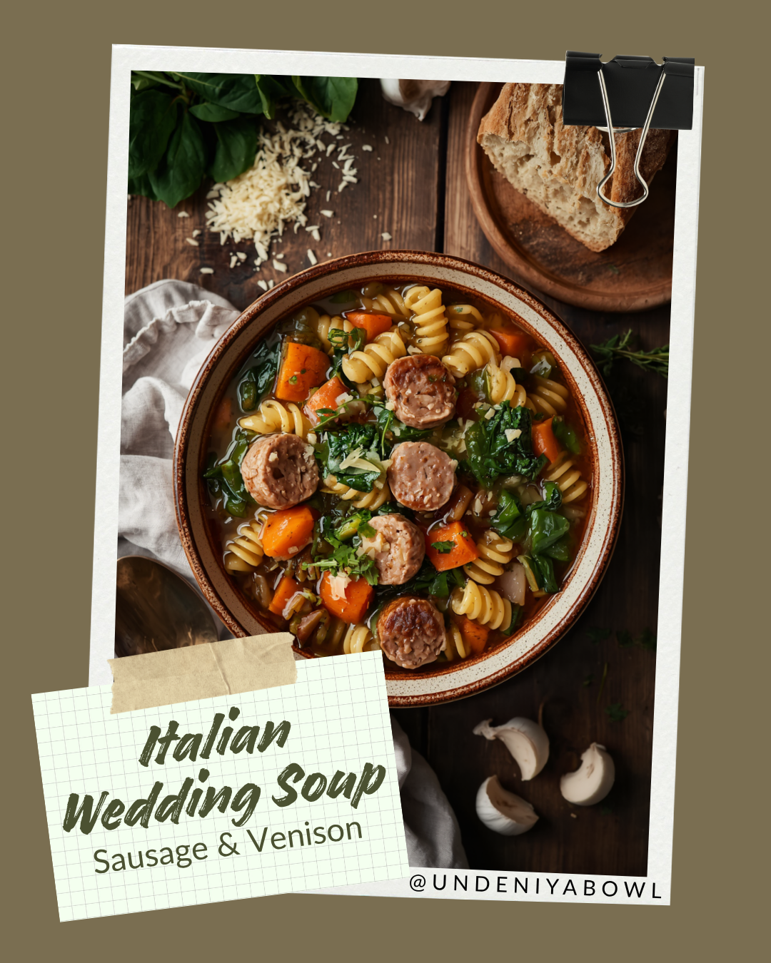 Italian Wedding Soup with Venison & Sausage Meatballs (Instant Pot)